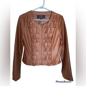 Ruby Rose Brown Brown Faux Leather Jacket Beautiful! Small